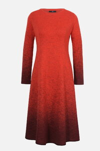 Langes Kleid mit U-Boot-Ausschnitt, Murmurationsmuster