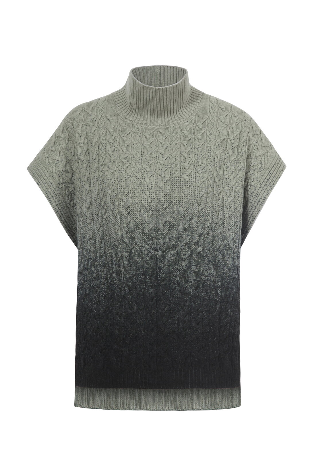 Bedruckter ärmelloser Pullover mit Rollkragen, Murmurationsmuster