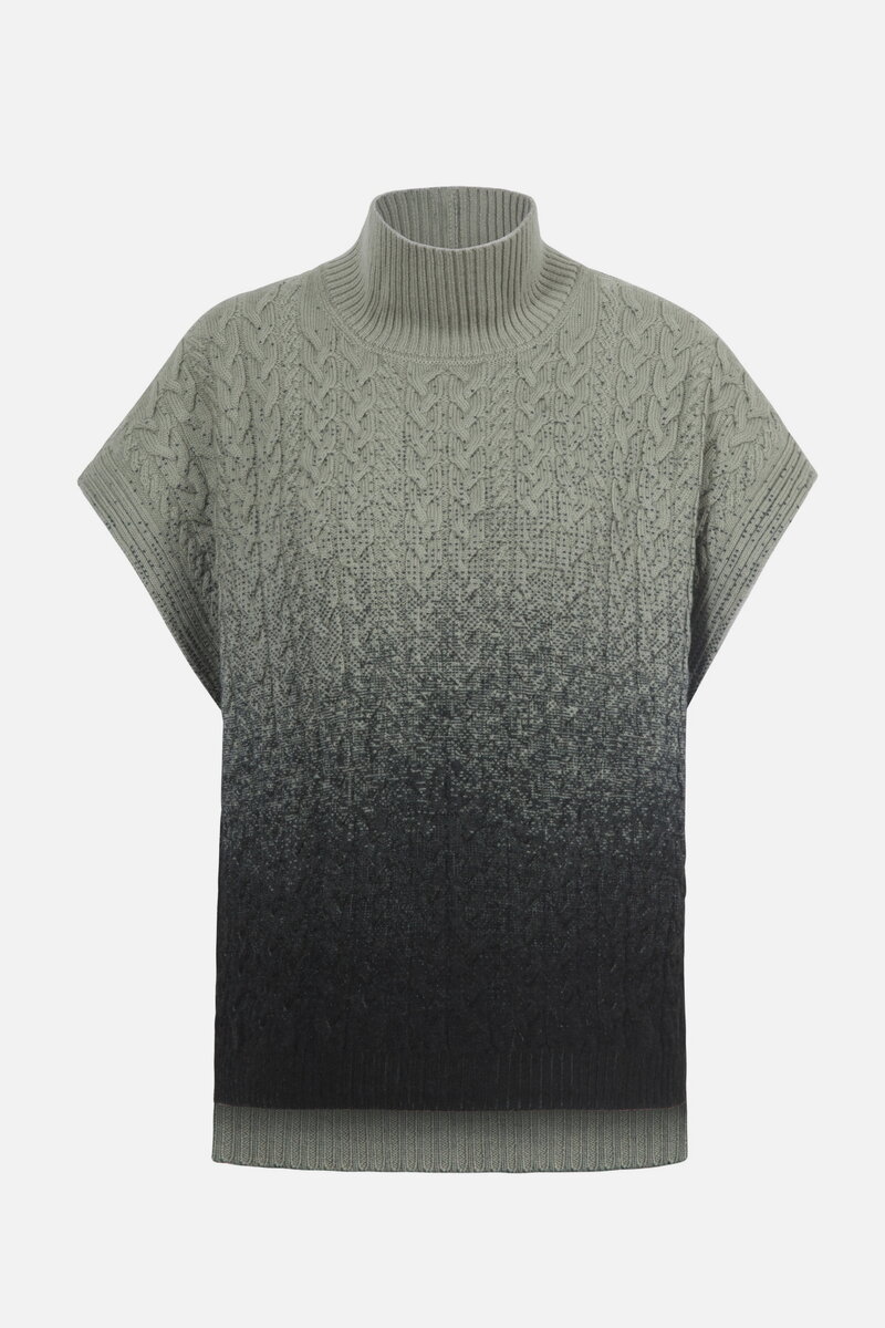 Rollneck Printed Sleeveless Pullover, Murmuration Pattern