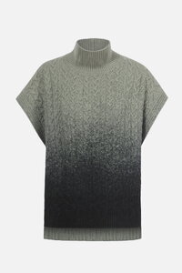 Bedruckter ärmelloser Pullover mit Rollkragen, Murmurationsmuster
