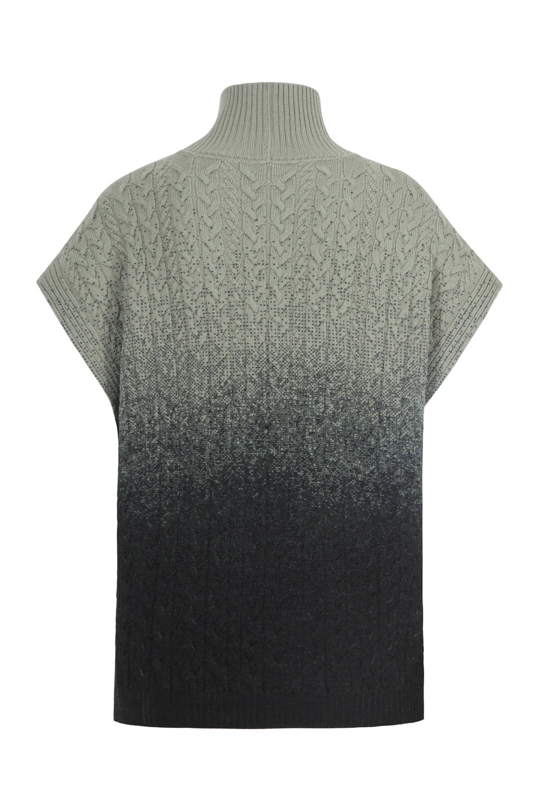 Bedruckter ärmelloser Pullover mit Rollkragen, Murmurationsmuster
