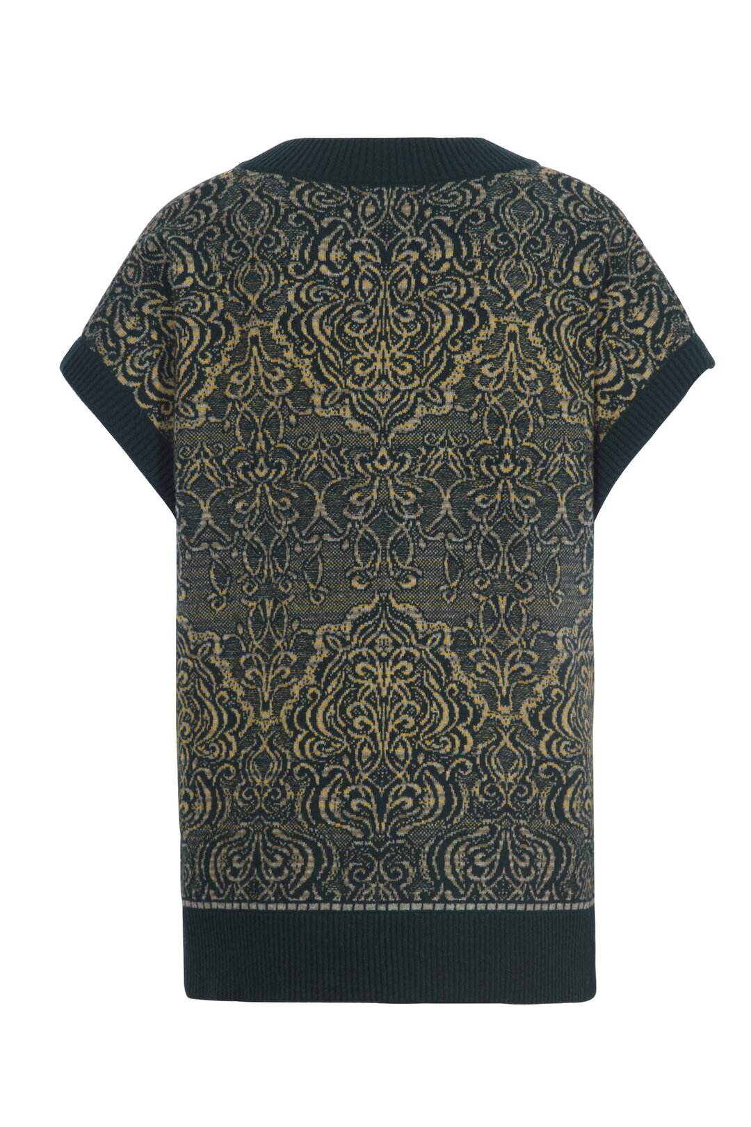 Ärmelloser Pullover mit V-Ausschnitt, Ornament Muster