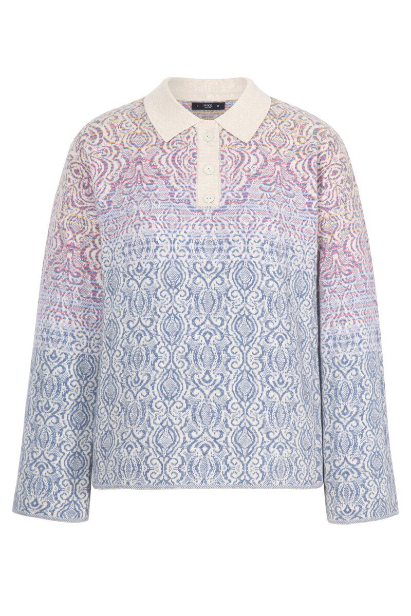 Pullover mit Kragen, Ornament Muster