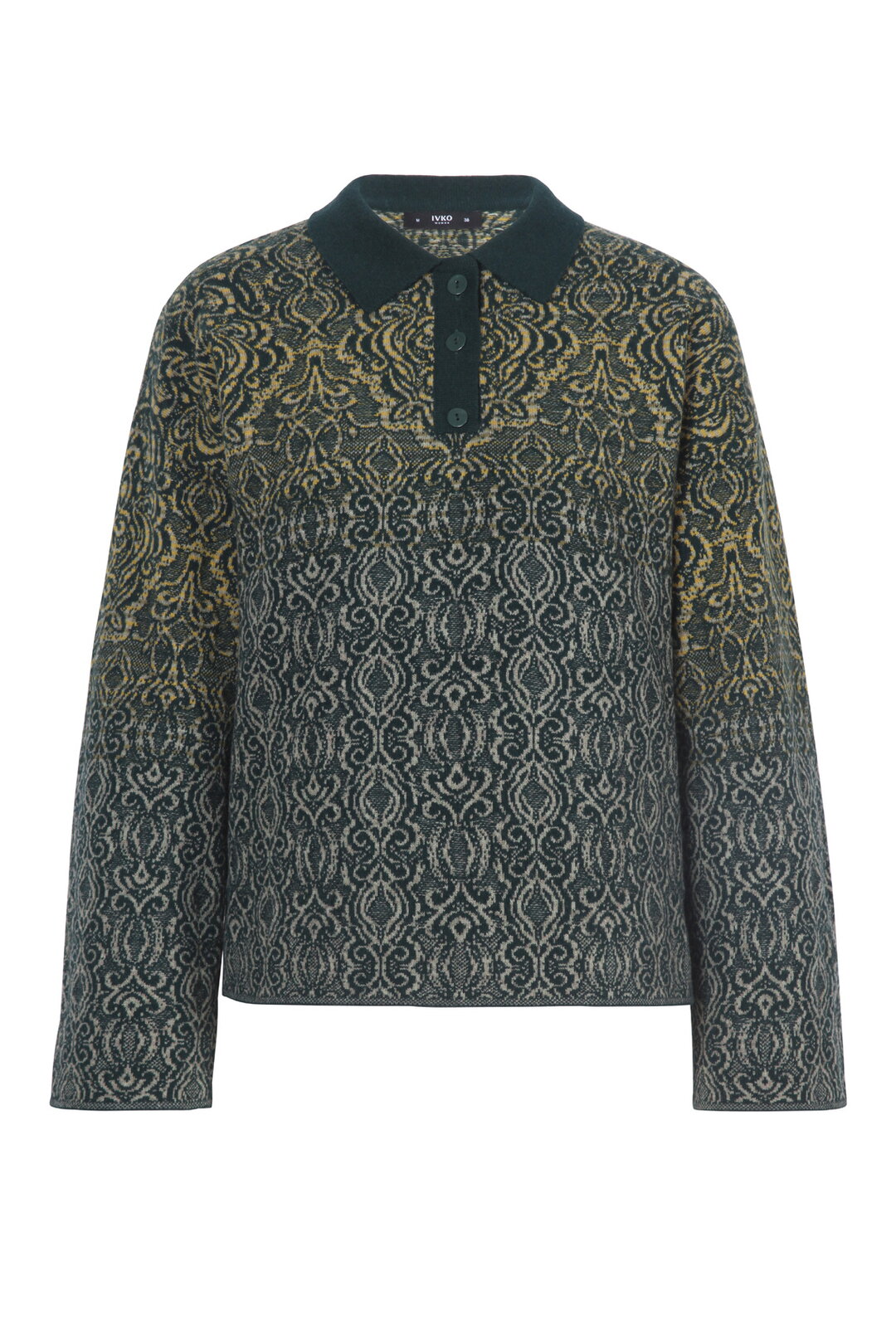 Pullover mit Kragen, Ornament Muster
