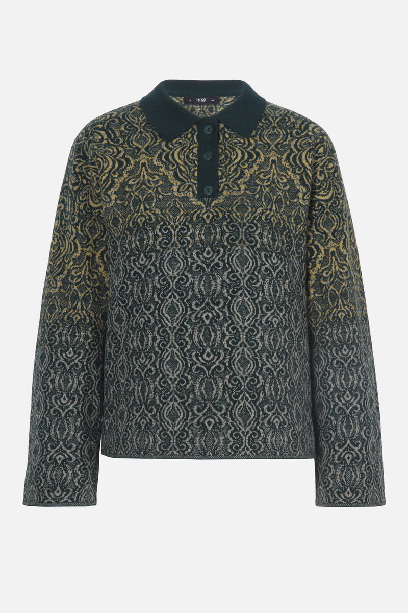 Pullover with Collar, Ornament Pattern