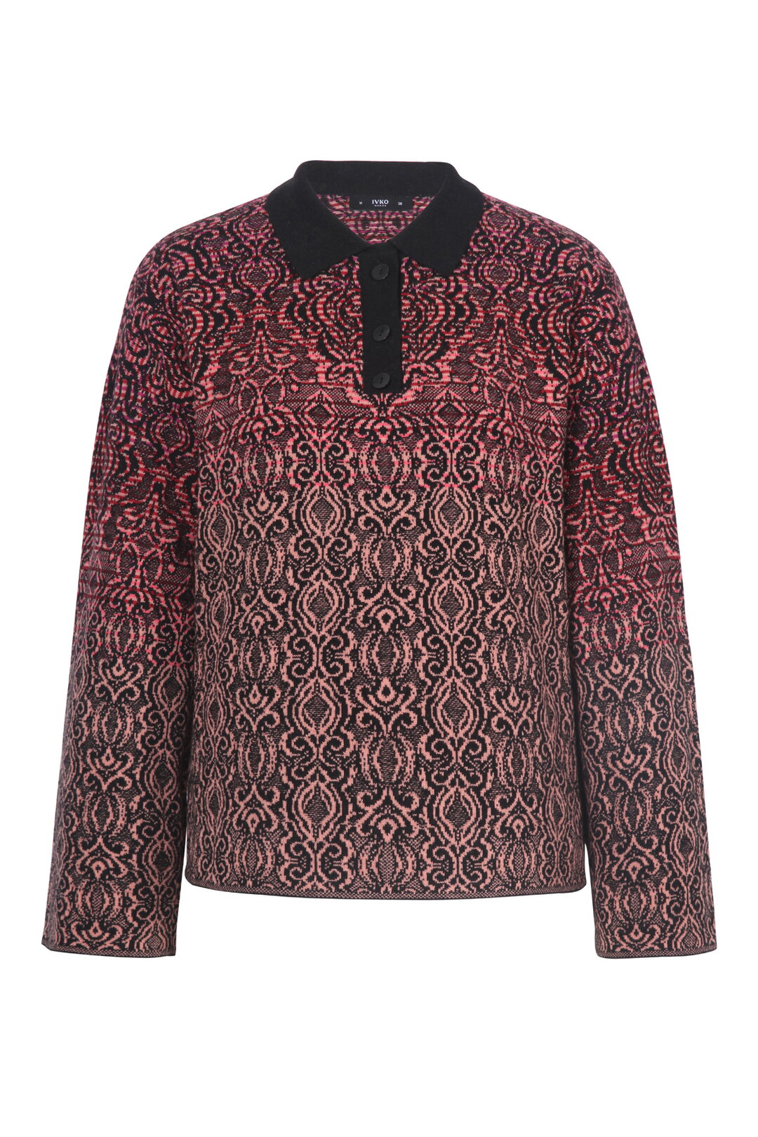 Pullover mit Kragen, Ornament Muster