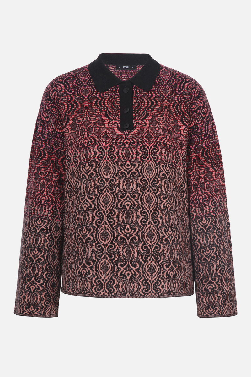 Pullover mit Kragen, Ornament Muster