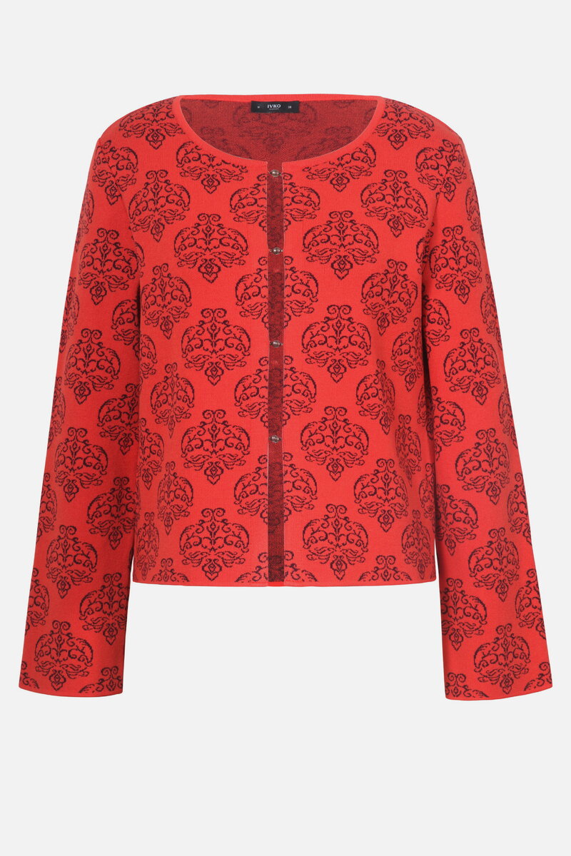 Jacquard Cardigan, Ornament Pattern