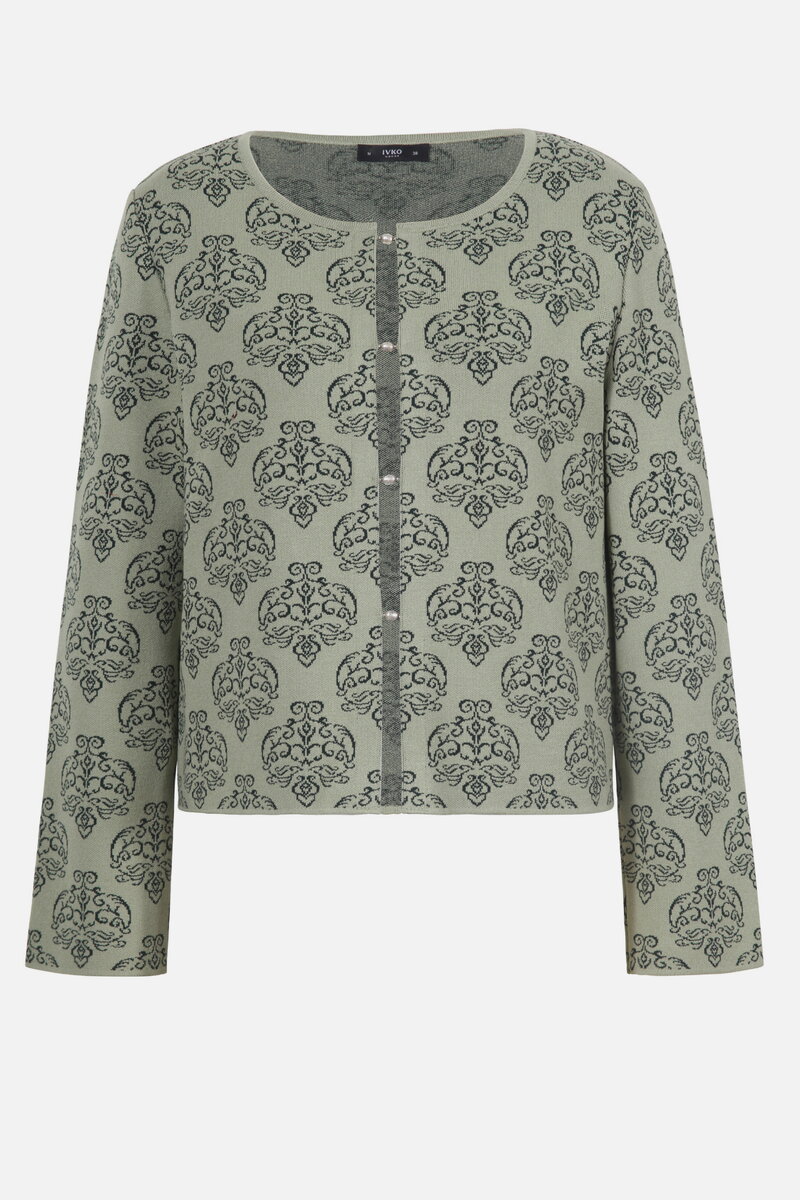 Jacquard Cardigan, Ornament Pattern