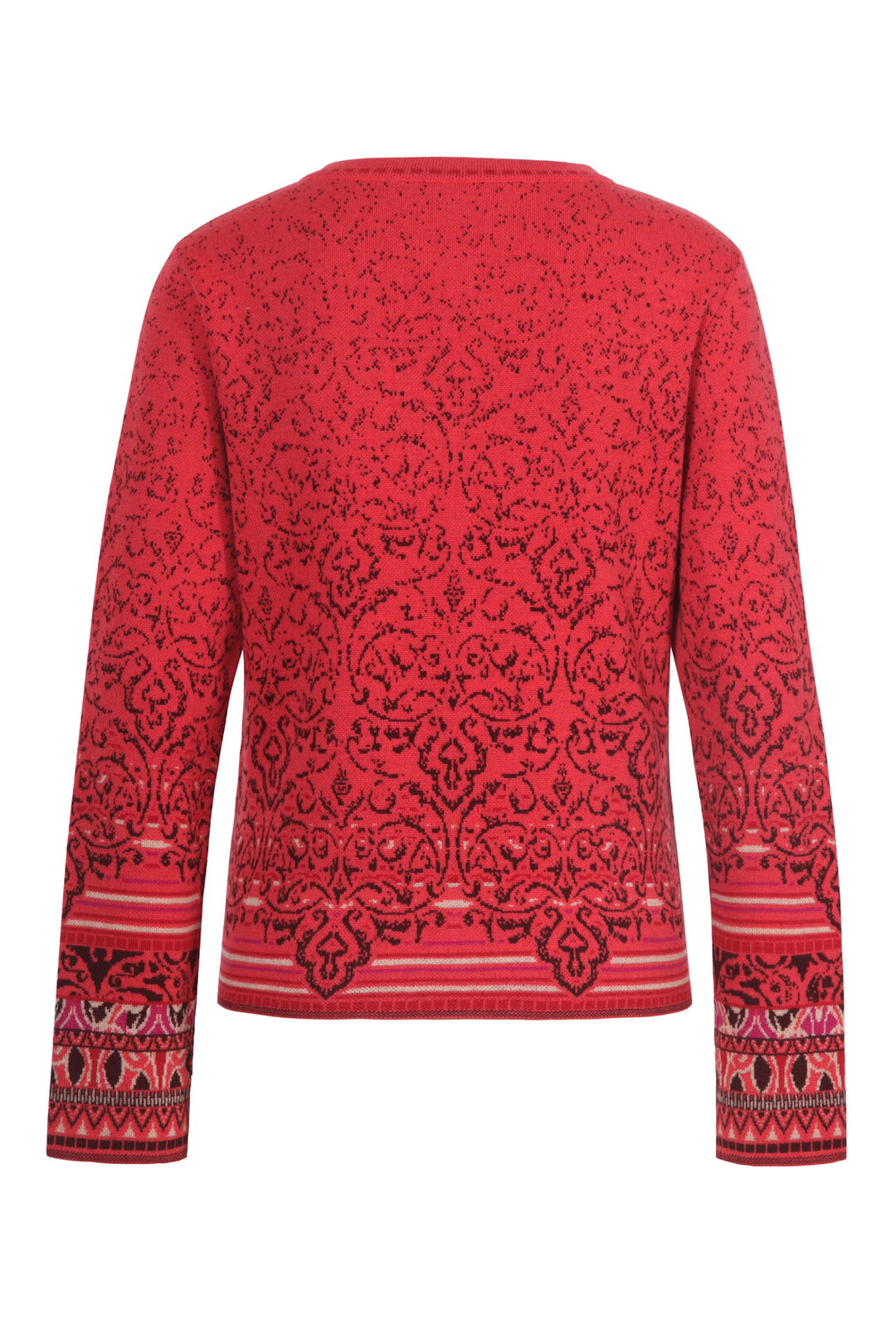O-Neck Cardigan, Ornament Pattern