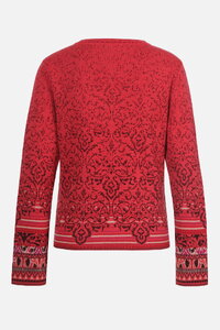 O-Neck Cardigan, Ornament Pattern