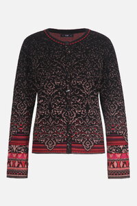 O-Neck Cardigan, Ornament Pattern