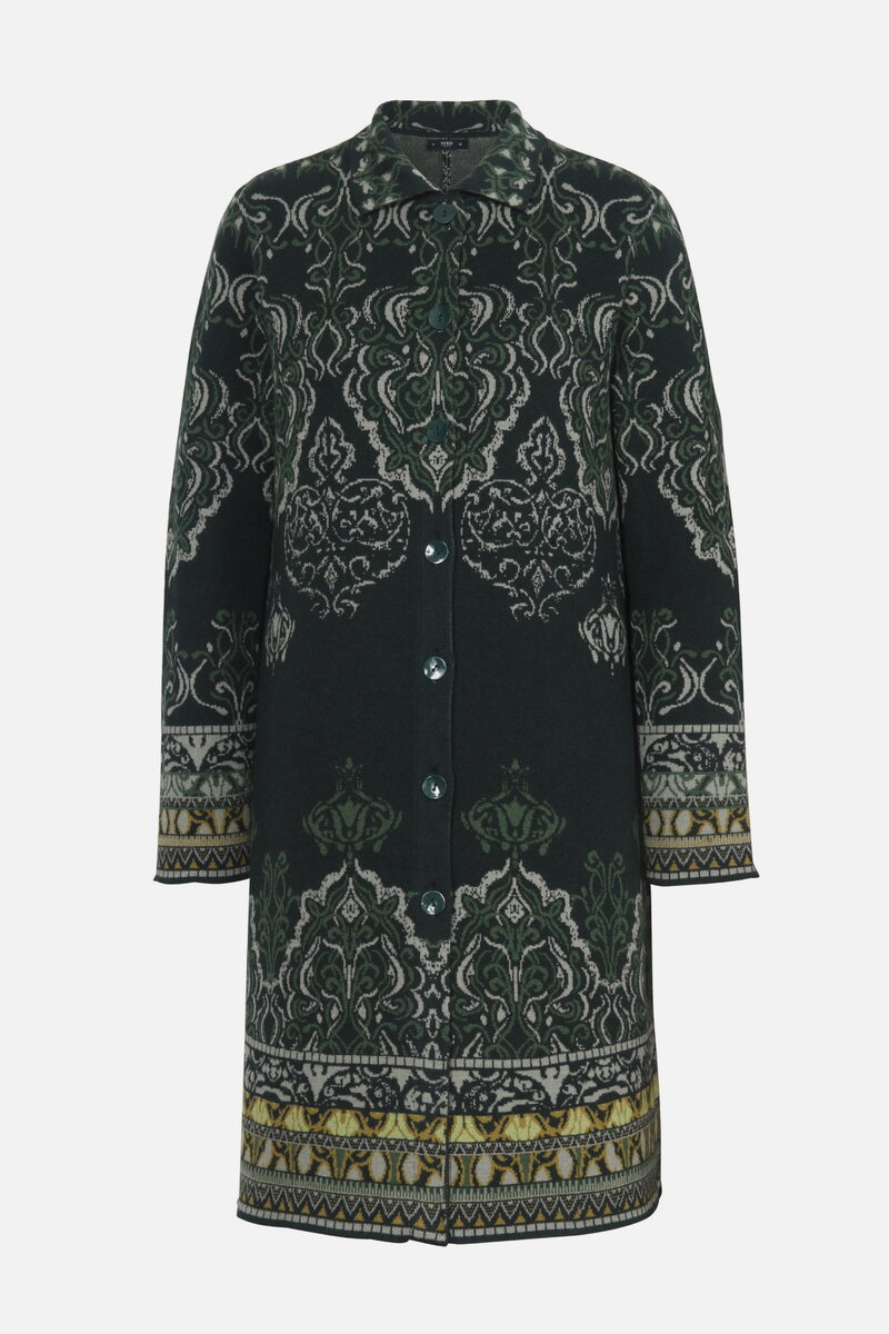 Jacquard Coatigan, Ornament Pattern