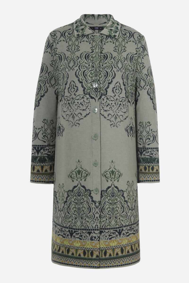 Jacquard Coatigan, Ornament Pattern