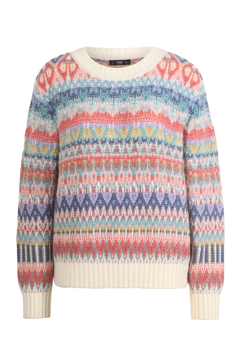 Pullover mit O-Ausschnitt, Re-Dandy Muster