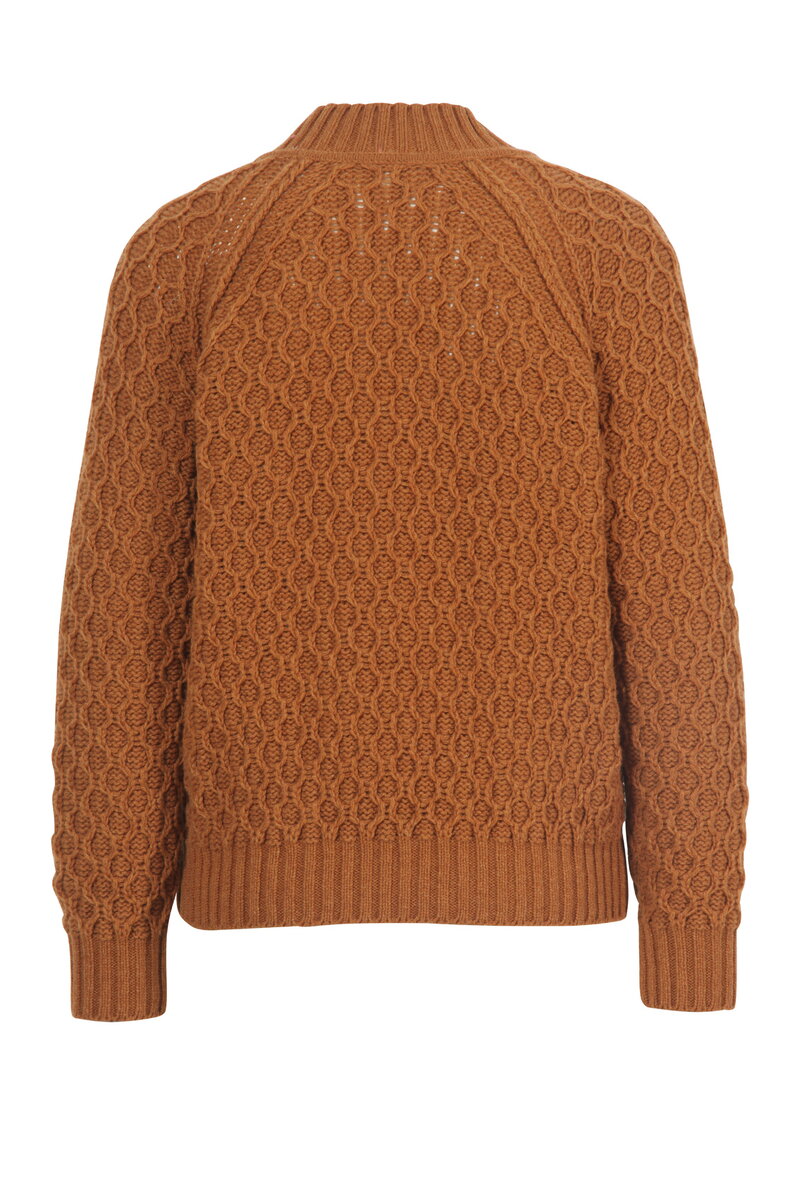 Zip Jacket, Re-Dandy Pattern - Almond - Knitted Jackets - Ivko Woman