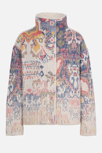 Jacquard Rollneck Jacket, Kilim Pattern