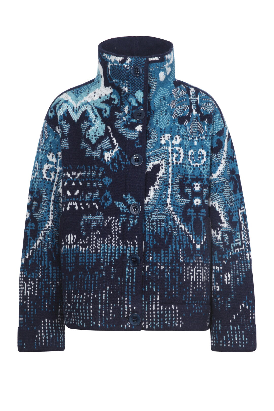 Jacquard-Rollkragenjacke, Kelim Muster