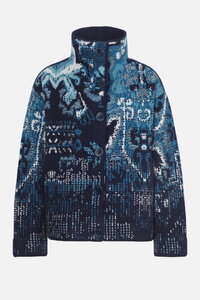 Jacquard-Rollkragenjacke, Kelim Muster