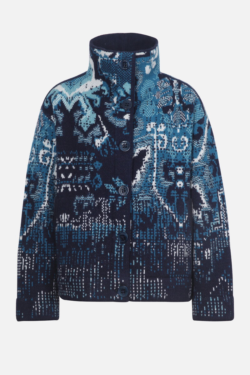 Jacquard Rollneck Jacket, Kilim Pattern