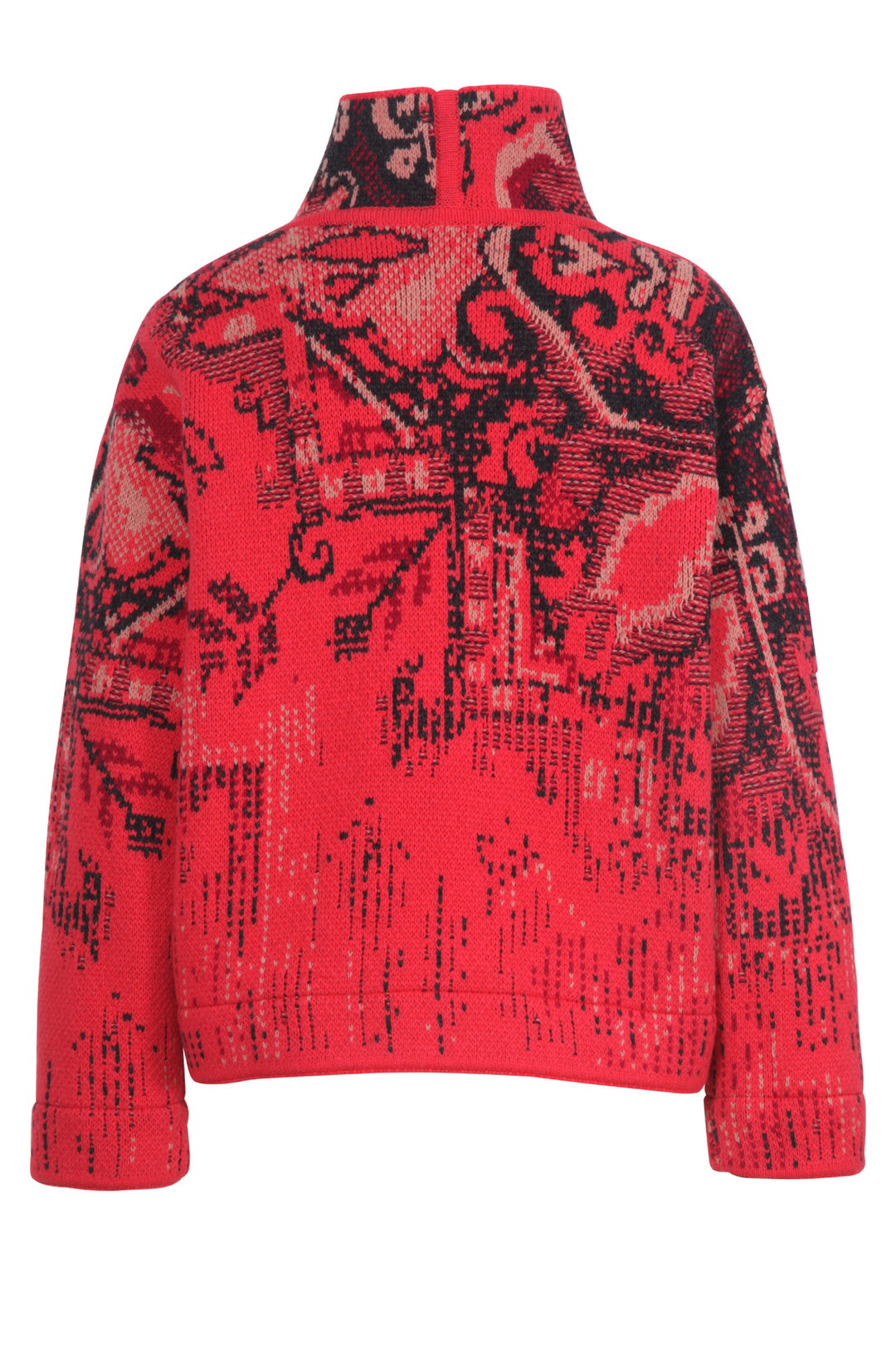 Jacquard Rollneck Jacket, Kilim Pattern