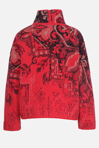 Jacquard Rollneck Jacket, Kilim Pattern