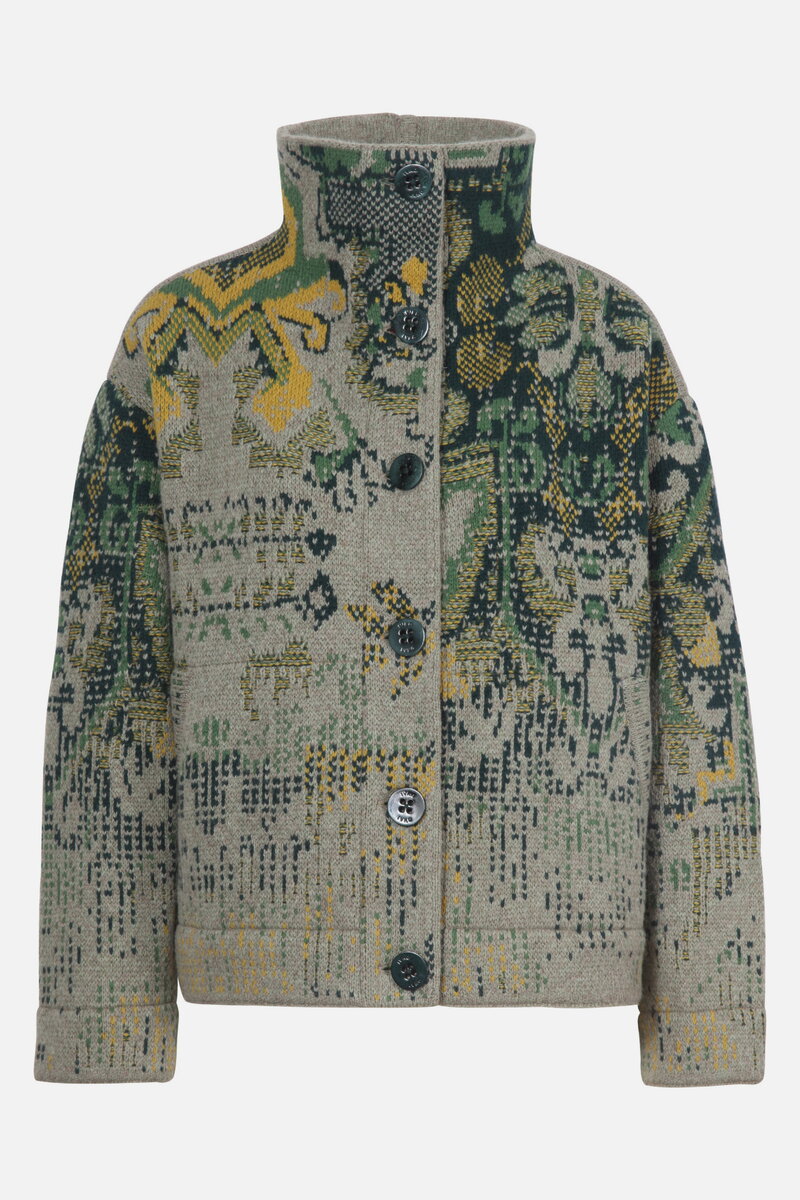 Jacquard Rollneck Jacket, Kilim Pattern