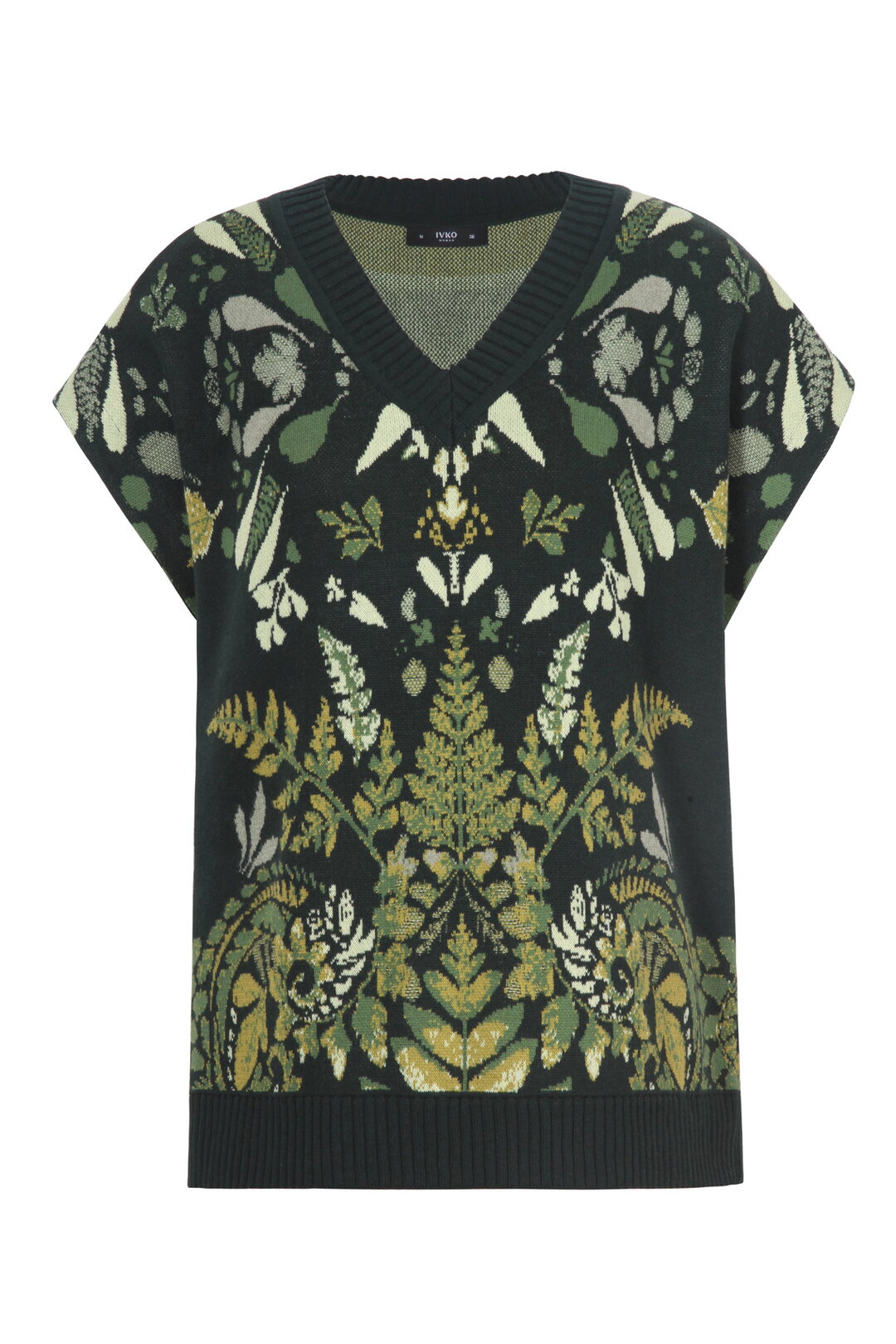 Sleeveless V-Neck Pullover, Plantopia Pattern