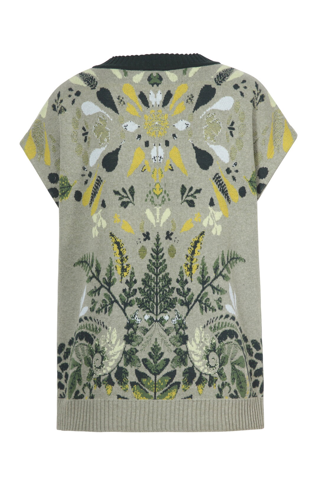 Ärmelloser Pullover mit V-Ausschnitt, Plantopia Muster