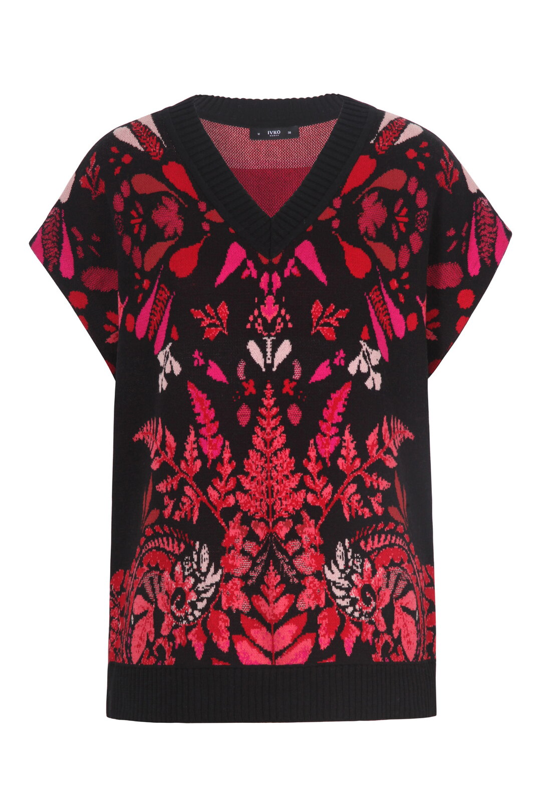 Sleeveless V-Neck Pullover, Plantopia Pattern
