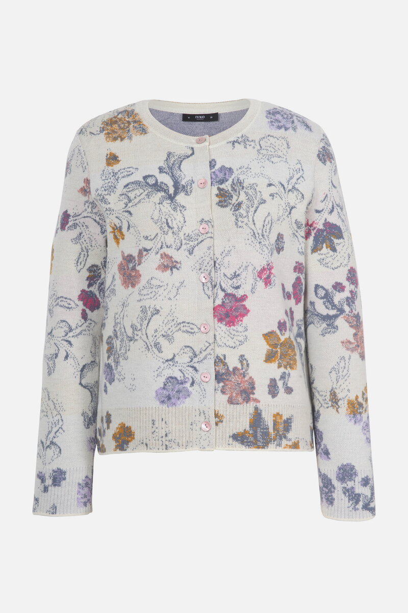 Jacquard-Strickjacke, Furnishing Florals Muster