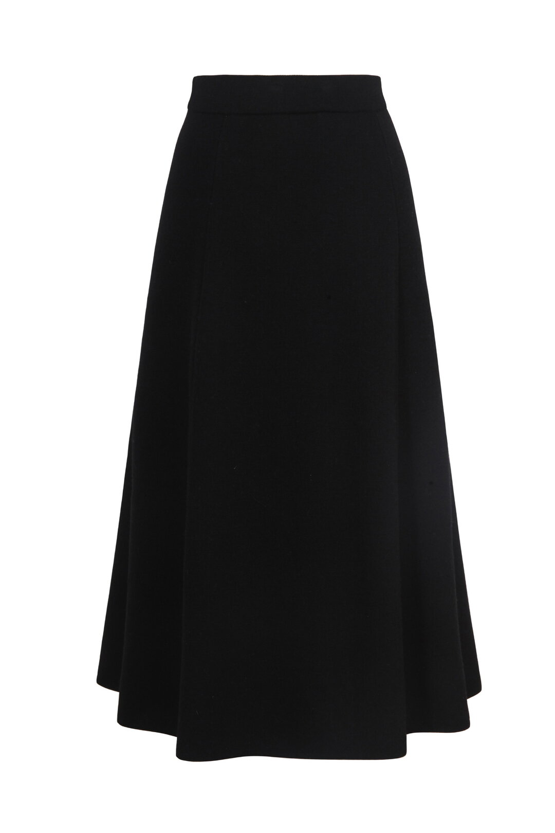 Solid A-Line Midi Skirt