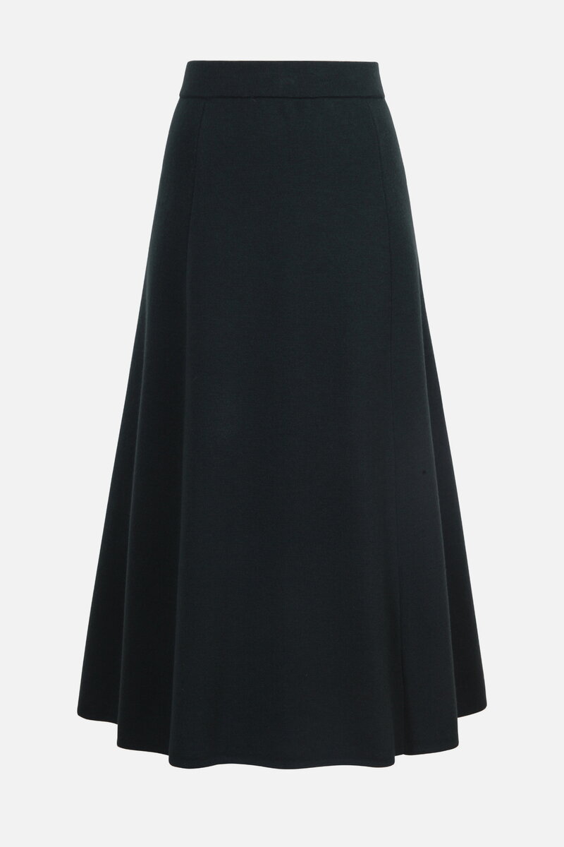 Solid A-Line Midi Skirt