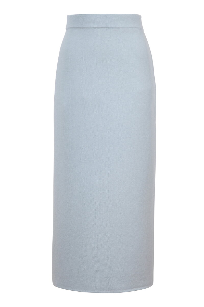 Solid Slip Midi Skirt with Slits