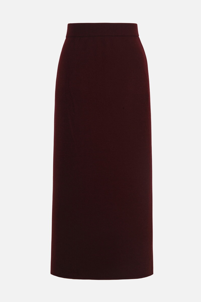 Solid Slip Midi Skirt with Slits