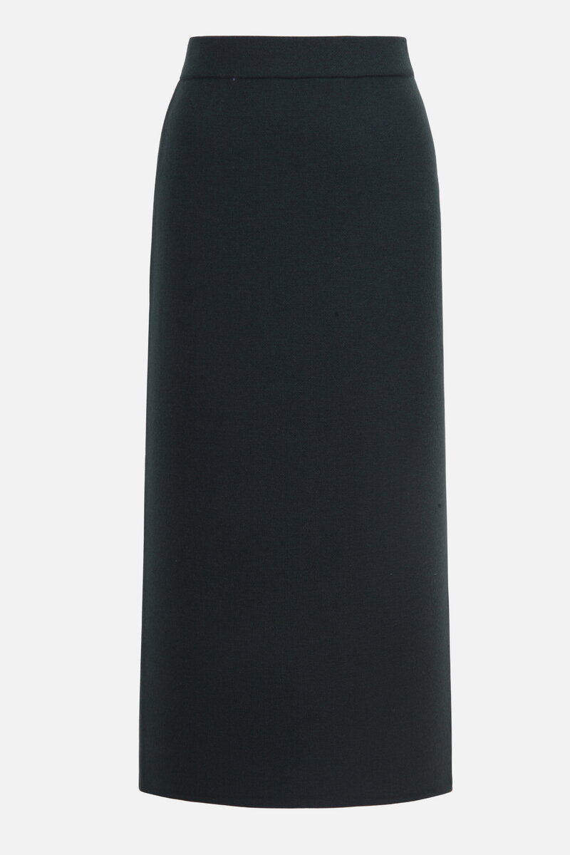 Solid Slip Midi Skirt with Slits