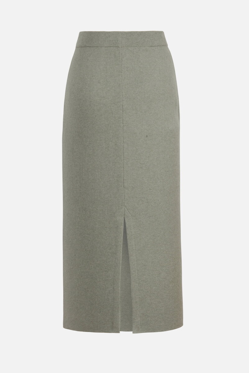 Solid Slip Midi Skirt with Slits
