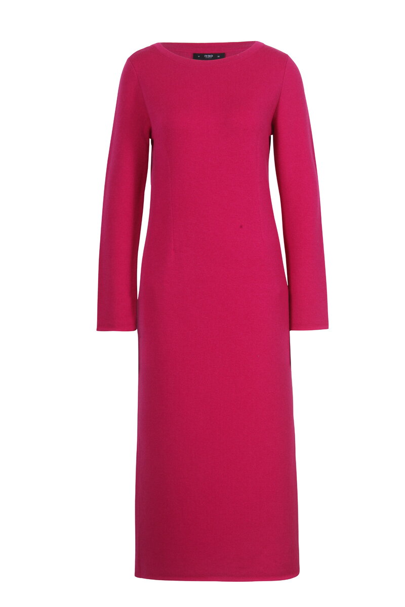 Solid Knitted Dress - Magenta - Dresses and skirts - Ivko Woman
