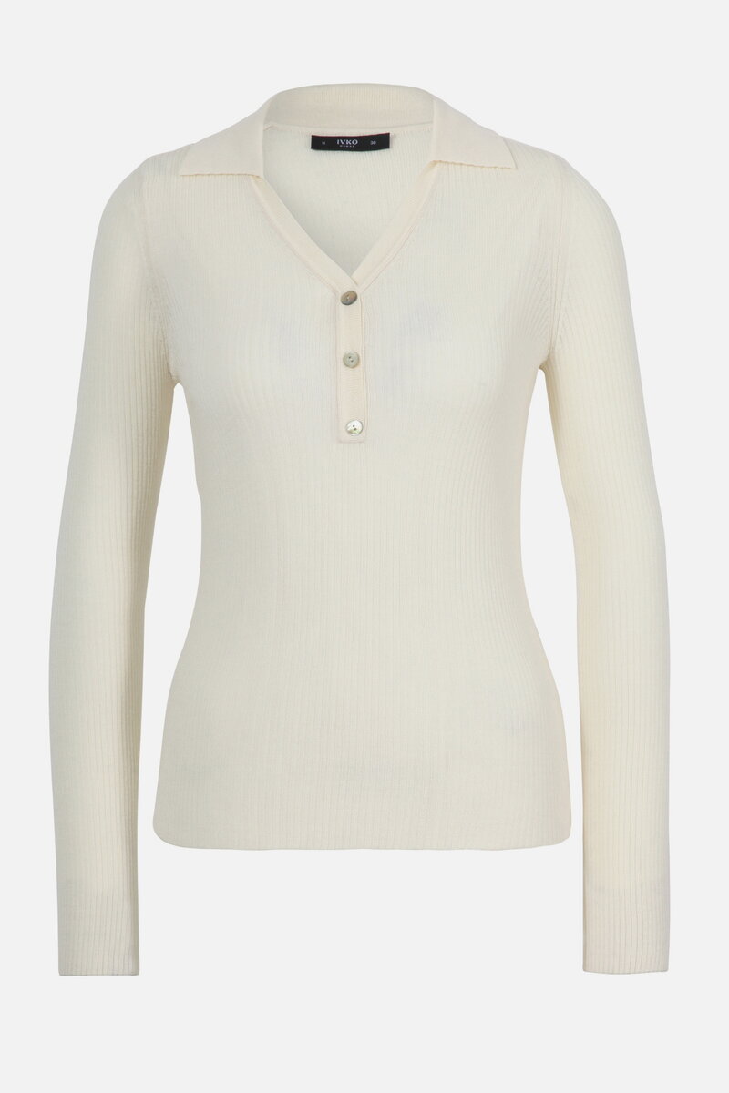Ribbed V-Neck Pullover