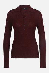 Ribbed V-Neck Pullover