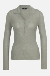 Ribbed V-Neck Pullover