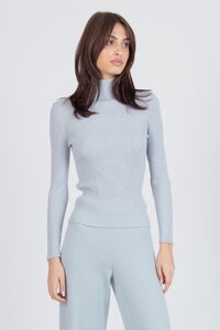 Gerippter Rollkragenpullover