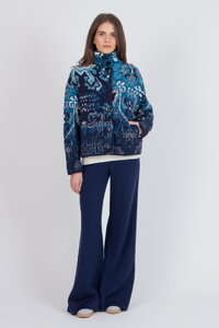 Jacquard-Rollkragenjacke, Kelim Muster
