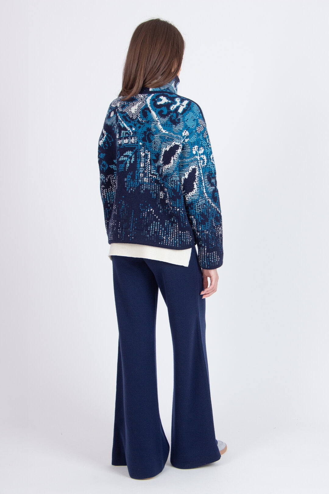 Jacquard-Rollkragenjacke, Kelim Muster
