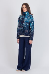 Jacquard-Rollkragenjacke, Kelim Muster