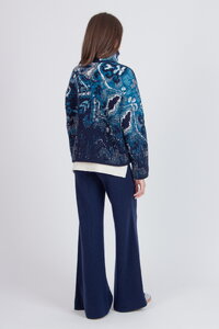 Jacquard-Rollkragenjacke, Kelim Muster