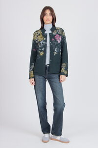 Jacquard Jacket, Furnishing Florals Pattern - Forest - Knitted