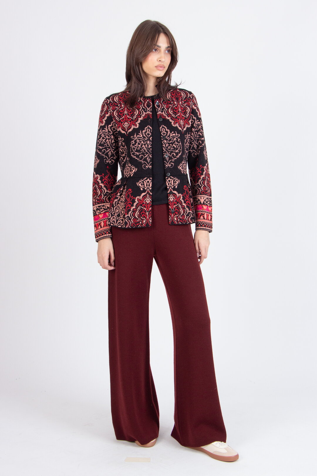 Jacquard Cardigan, Ornament Pattern