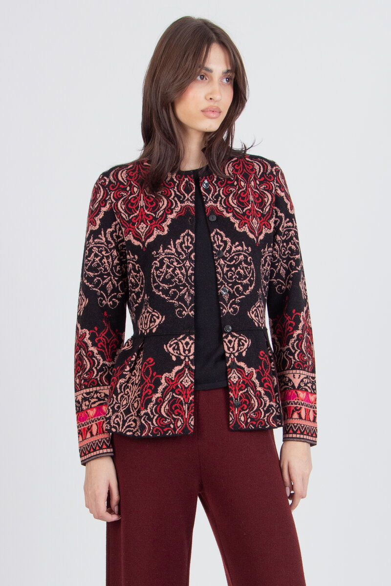 Jacquard Cardigan, Ornament Pattern