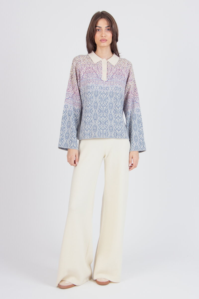 Pullover mit Kragen, Ornament Muster